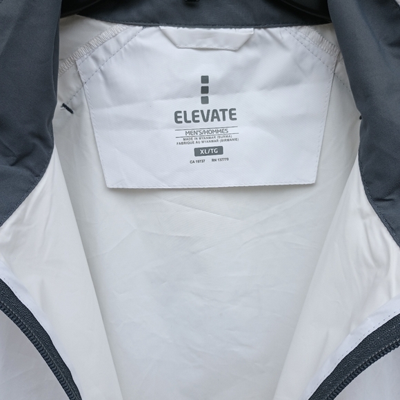 Elevate Microsoft Logo White Gray Windbreaker Zip Up Jacket Mens XL - Picture 3 of 11